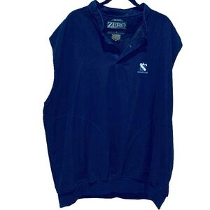 GOLF ZERO Restriction Outerwear Sleeveless Jacket - Navy Microsuede Lined XXL